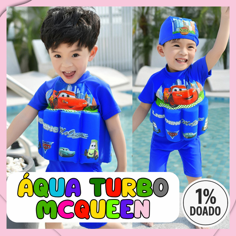 Colete Flutuador Infantil Relâmpago McQueen | Segurança e Diversão para os Pequenos Heróis da Água!
