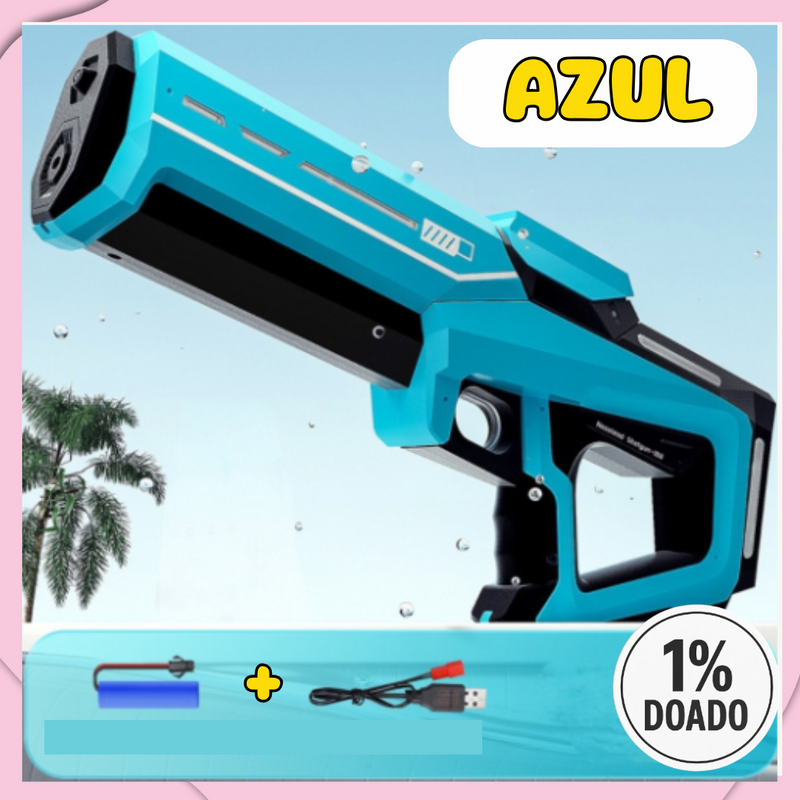 Arma de Água Elétrica Recarregável – Diversão Garantida para Crianças e Adultos no Verão!