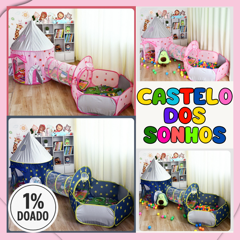 🌟 Castelo Túnel da Imaginação 3 em 1