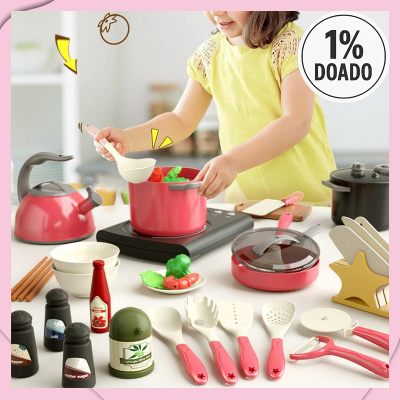 🍳 Mini Chef em Ação | Cozinha Infantil Completa com 7 a 32 Peças